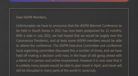 Important Notice from IASPM 2021-Conference postponed